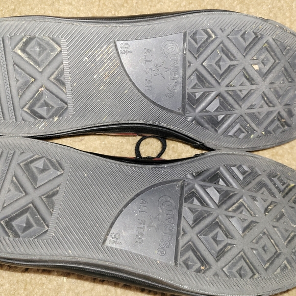 Men's Converse One Star Leather Black/Red - Picture 5 of 6